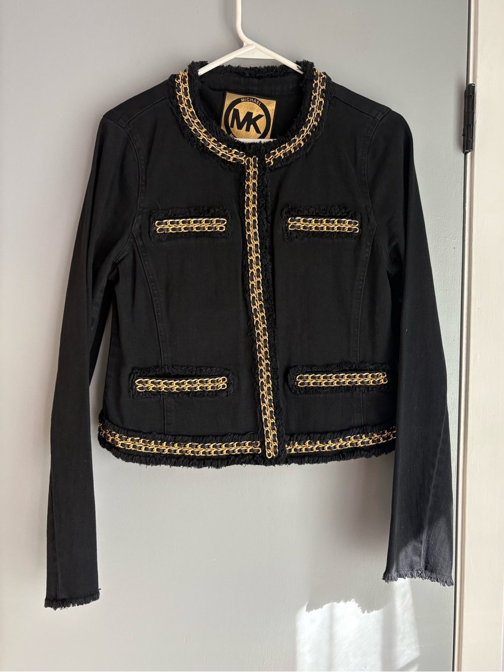 Michael Kors Black Jacket with Gold Chain Trim